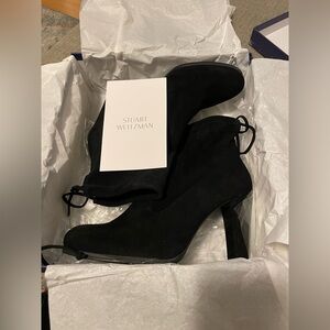 Stuart Weitzman Glove Black Suede Boots